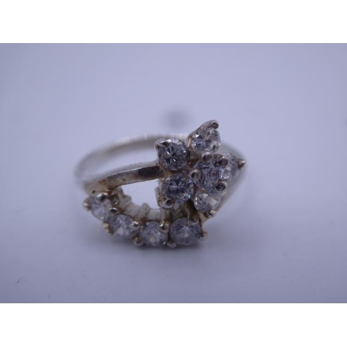 255 - Silver 925 Multi Stoned Ring (Size L) complete with Presentation Box