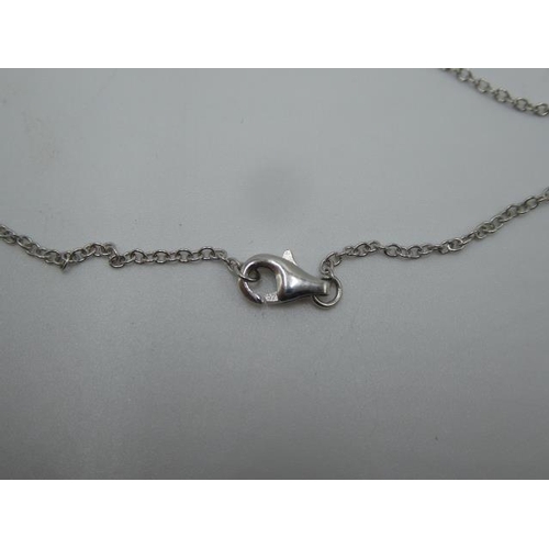 270 - Silver 925 necklace with three stoned pendant in presentation box