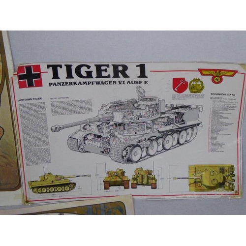 382 - Two Art Nouveau style French Posters and Technical Display of The German Tiger 1 Tank