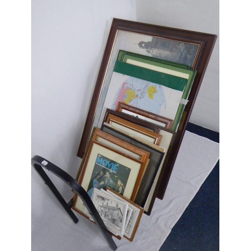 384 - Rack Containing a Large Selection of Framed and Glazed Pictures (Rack not included)