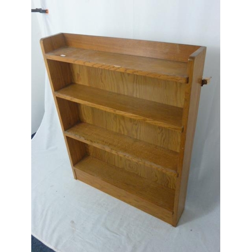 393 - Wooden four shelf wall hanging book/DVD storage unit