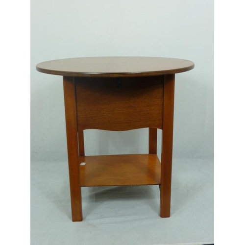 397 - A Sewing Storage Table with Tilting Top. A pprox 50 cm diameter and 47cm Tall