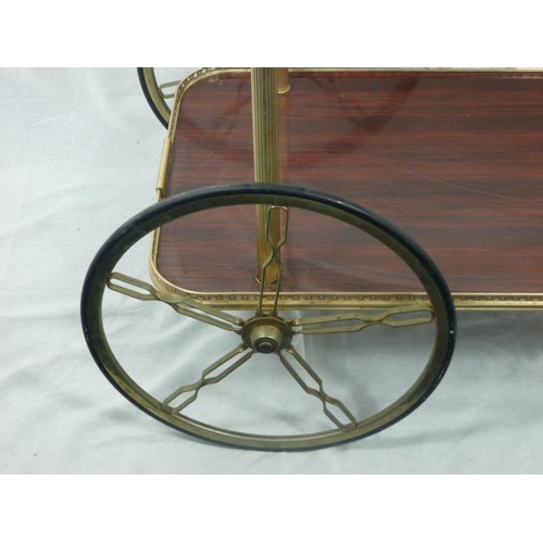 398 - Vintage Tea Trolley Side Table Furniture Metal Gold