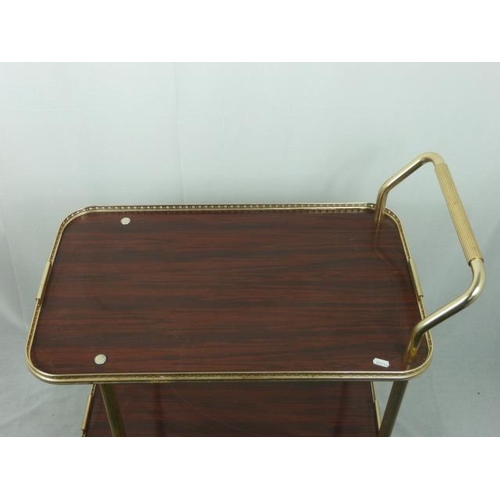 398 - Vintage Tea Trolley Side Table Furniture Metal Gold