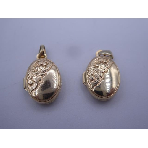 296 - Two Matching Gold 375 Lockets