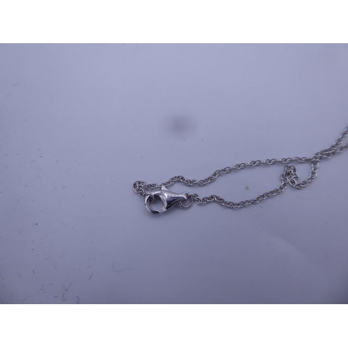 297 - Silver 925 Large Stoned Pendant and Chain complete with Presentation Box