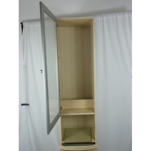 413 - Contemporary 4 Drawer Display Cabinet with Glass Door and 2 Shelves