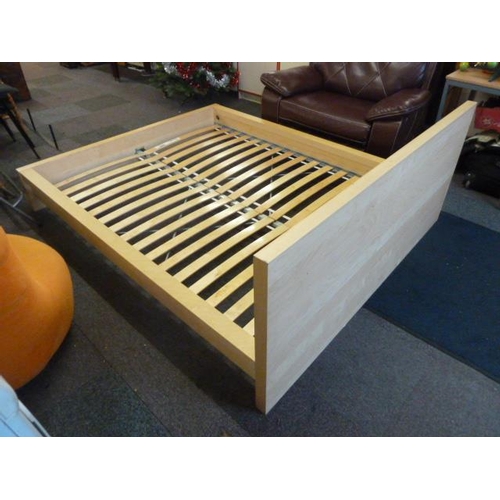 414 - IKEA Double Bed with Slats and fittings External Diameter 210cm x 176cm (83