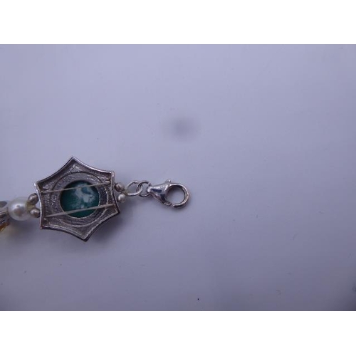 308 - Hallmarked Birmingham Silver 925 Bracelet with Multiple Stone Decoration and Presentation Box