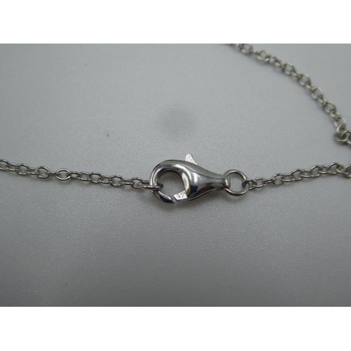 315 - Silver 925 necklace with marcasite and pearl pendant in presentation box