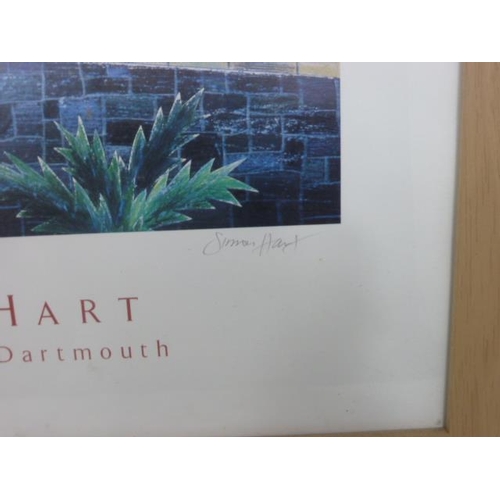 492 - Simon Hart Framed and Glazed Prints depicting Dartmouth Hand Signed by Artist