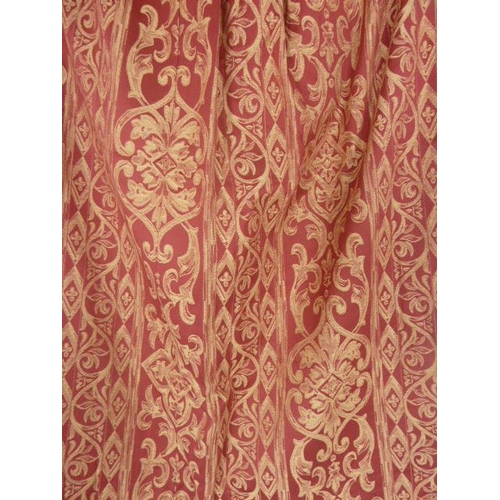 499 - Pair of Montgomery Damask Fully Lined Curtains (77