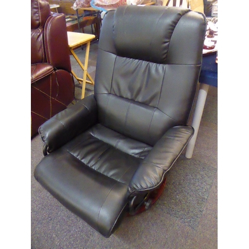 167 - Leather Lazyboy Style Chair with Massaging and Heat Functions complete with Vibrating Footstool.