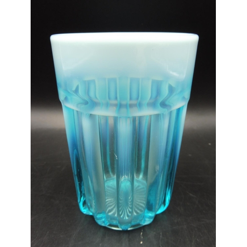 41 - Collection of Blue Pearline Vaseline Glass(a/f)