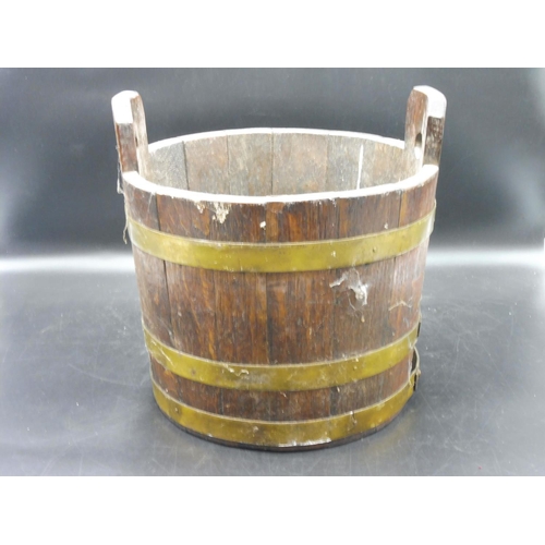 107 - Coopered Barrel with Brass Banding (12