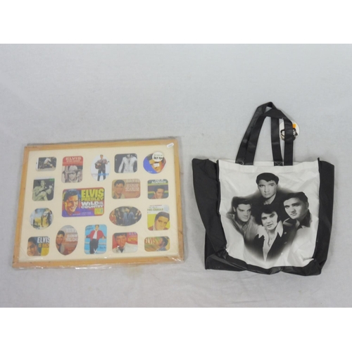 121 - Elvis bag with Elvis framed picture