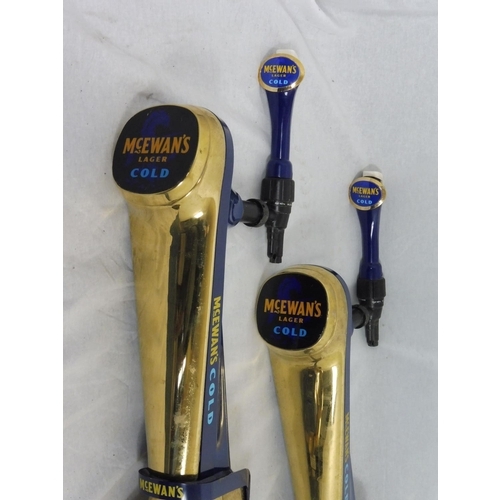 94 - Two McEwans Cold Illuminated Beer Pump Heads