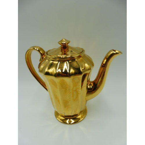 196 - Wade Fifteen Piece gold coloured coffee set