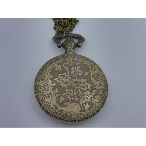 282 - Full hunter superman pocket watch on chain