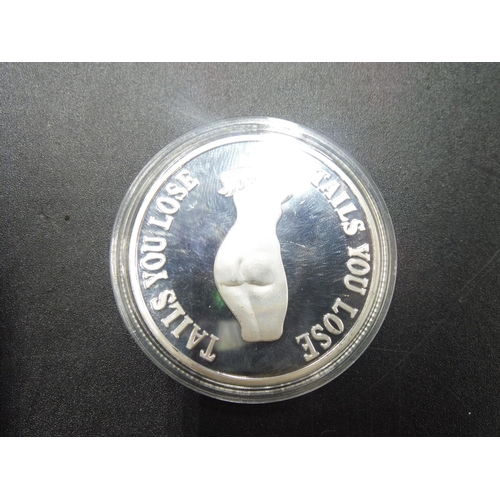 290 - Silver plated Heads and Tails coin