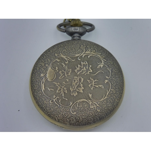 298 - Half hunter pocket watch on chain