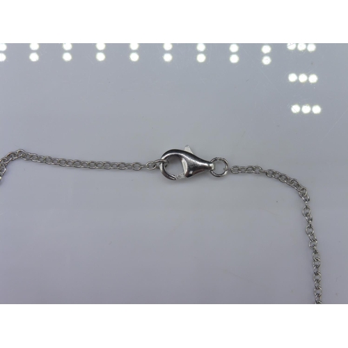 313 - Silver 925 clear stone pendant on chain in presentation box