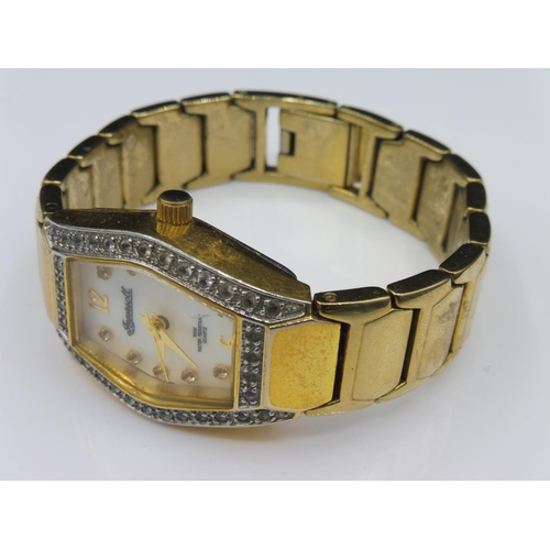 335 - Ingersoll IGO551 Ladies Watch with Mother of Pearl Face, Gem Stone Bezel and Gold Tone Bezel