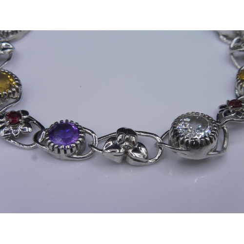 344 - Silver 925 Multi Stoned Bracelet complete with Presentation Box