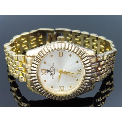 362 - Rolex watch with metal strap (unauthenticated)