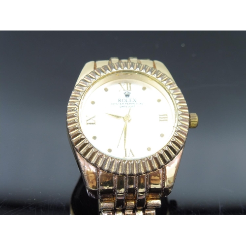 362 - Rolex watch with metal strap (unauthenticated)