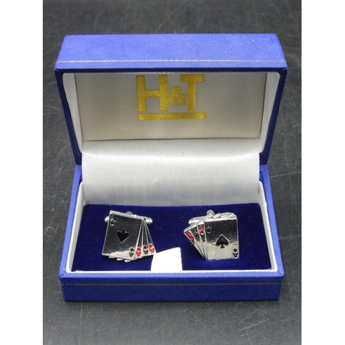 378 - Pair of Boxed Novelty Cufflinks (cards)