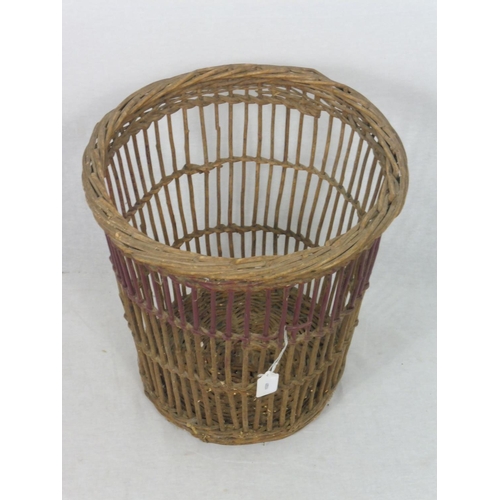 439 - Vintage Rattan Waste Paper Basket (15