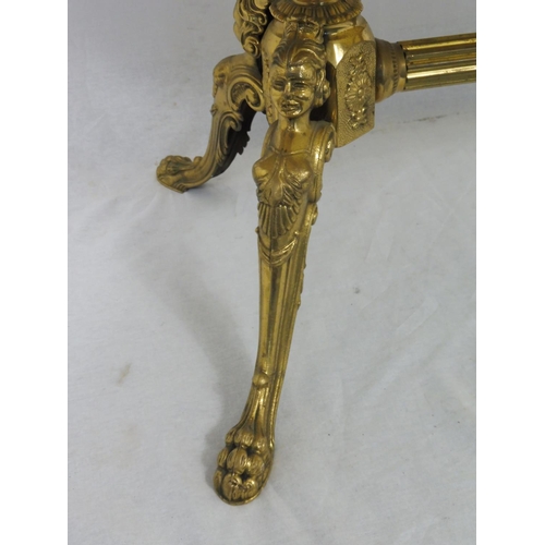 456 - Brass and Marble Coffee Table with cherub and Claw feet