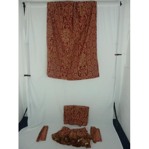 457 - Pair of Montgomery Damask Fully Lined Curtains (77