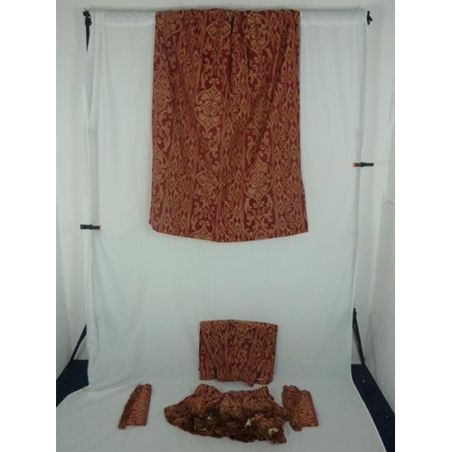 458 - Pair of Montgomery Damask Fully Lined Curtains (77