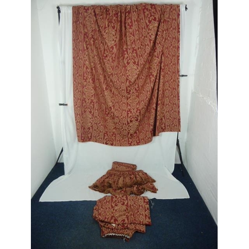 460 - Pair of Montgomery Damask Fully Lined Curtains (79