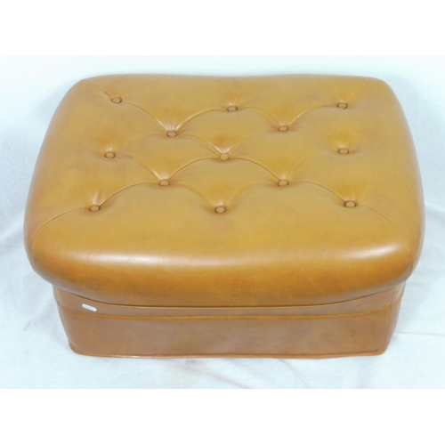 464 - Sherborne Leather Foot Stool Number 244 (All Markings To Base)