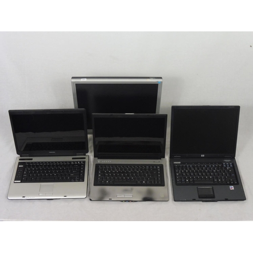 505 - Three laptops and Hanns-G monitor to include HP (spares or Repairs)