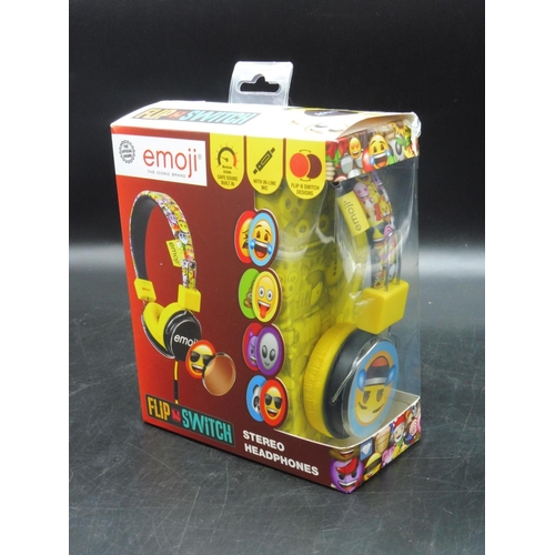 534 - Boxed emoji Flip n Switch Stereo Headphones