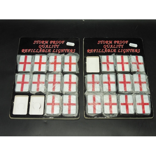 551 - Collection of Twenty One England themed refillable lighters