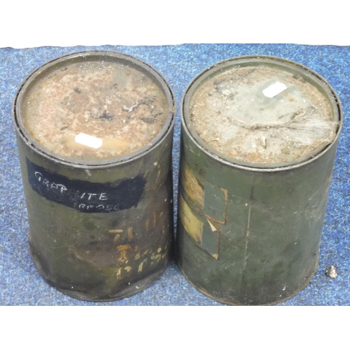 555 - Two Military Unopened Tins Of Grease With Military Marks