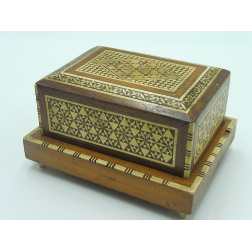 17 - Inlaid Wooden Musical Cigarette Dispenser