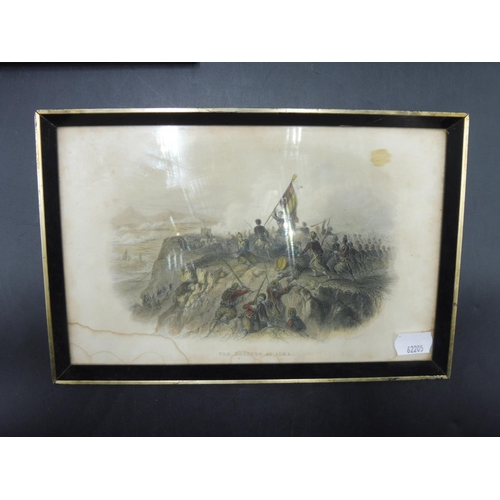 95 - Three Framed and Glazed Hand Coloured Lithographic Prints including The Louaves at Alma, Capture of ... 