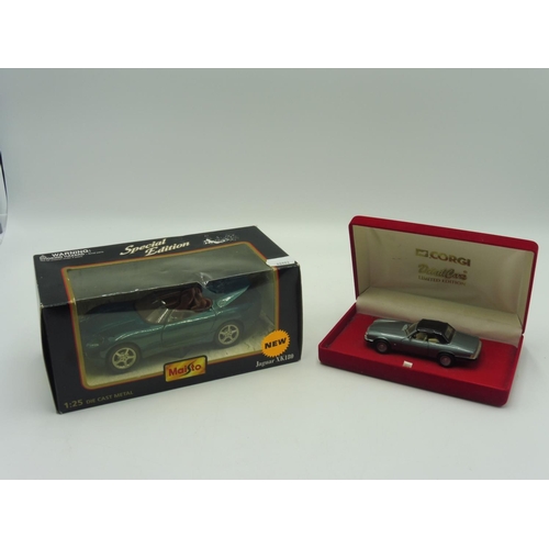 101 - Two Car models to include Maisto Jaguar XK180 and Jaguar XJS