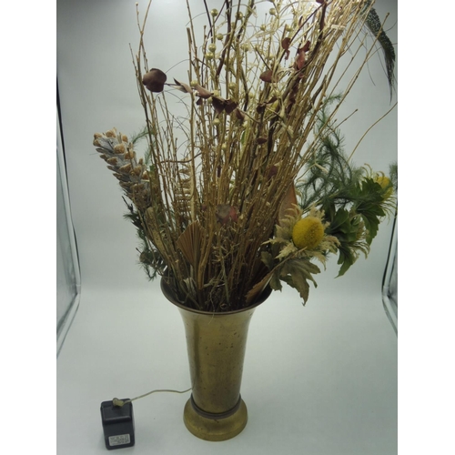 128 - Brass Vase with LED Lights and Flowers 13