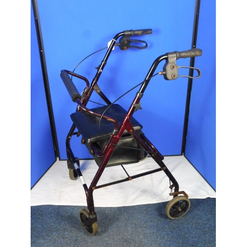 136 - Mobility walking aid complete with seat and Brakes