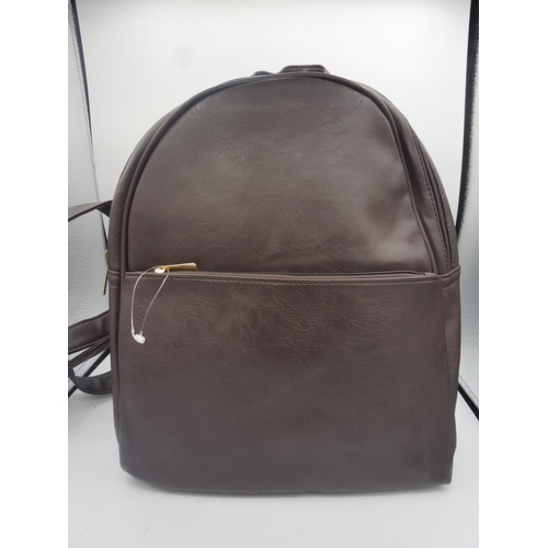 139 - New Brown Leather Backpack Bag