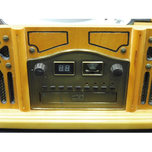 140 - Wood Cased Self Contained Combination Record Player, Cassette Player and Radio (Working)