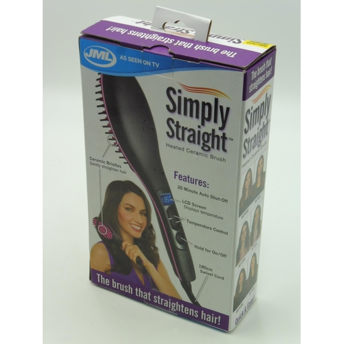 147 - New Simply straight heated ceramic brush in original box