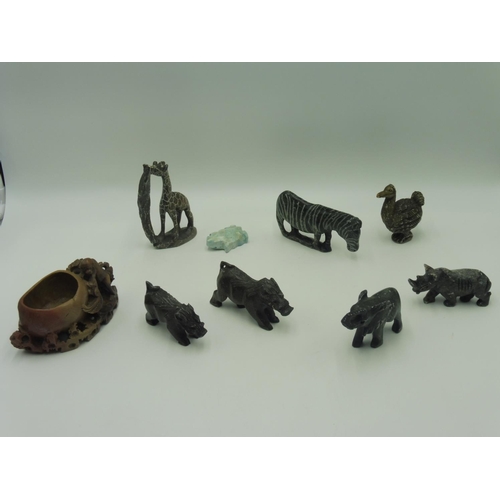 174 - Selection of Hand Carved Soapstone Animals (9)